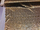 Mini Glitz Sequins - Light Gold -  Stretch Shiny Sequins Mesh Fabric Sold By The Yard