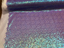 Mini Glitz Sequins - Iridescent Lilac - Stretch Shiny Sequins Mesh Fabric Sold By The Yard