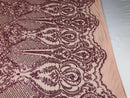 Fancy Design Sequins Fabric with 4 Way Stretch - Pink -  Beautiful Fabrics Sold By The Yard