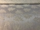Flower Lace Fabric - Ivory - Floral Clusters Embroidered Lace Mesh Fabric Sold By The Yard