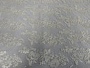 Flower Cluster Fancy Border Fabric - Off-White - Embroidered Flower Design on Lace Mesh By Yard
