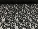 Guipure 3D Lace Fabric - Black - Embroidered 3D Flower with Bead Lace Fabric Sold By The Yard