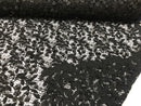 Guipure 3D Lace Fabric - Black - Embroidered 3D Flower with Bead Lace Fabric Sold By The Yard