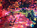 Iridescent - Pink/Blue - Circle Sequins Hologram Fabric - Multi-Color Fabric Sold By The Yard