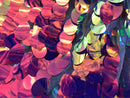 Iridescent Sequins Hologram Fabric - Magenta Oval Teardrops - 58 Inch Fabric Sold By The Yard