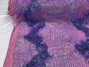 Fringe Sequins - Iridescent Lilac - Dangle 4 Way Stretch Fancy Sequins Fabric Sold By The Yard