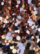 Circle Sequins -  Iridescent Rose Gold - Multi-Color Big Sequins On Mesh Fabric Sold By The Yard