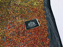 Symbol Pattern - Orange Black Mesh - 4 Way Stretch High Fashion Shiny Pattern Sequins