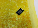 Symbol Pattern - Iridescent Yellow - 4 Way Stretch High Fashion Shiny Pattern Sequins