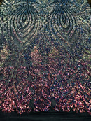 Symbol Pattern - Iridescent Rainbow - 4 Way Stretch High Fashion Shiny Pattern Sequins