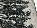 Phoenix Wing Sequins - Black - 4 Way Stretch Wings Pattern Design Fabric By Yard