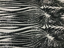 Phoenix Wing Sequins - Black - 4 Way Stretch Wings Pattern Design Fabric By Yard