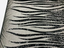 Phoenix Wing Sequins - Black - 4 Way Stretch Wings Pattern Design Fabric By Yard
