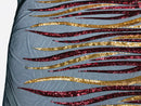 Phoenix Wing Sequins - Burgundy Gold - 4 Way Stretch Wings Pattern Design Fabric By Yard