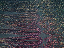 Damask Sequins - Rainbow - 4 Way Stretch Damask Sequins Fashion Design By Yard