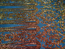 Damask Sequins - Orange Black Mesh - 4 Way Stretch Damask Sequins Fashion Design By Yard