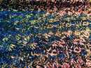 Reversible Velvet Sequins - Iridescent Rainbow - 2 Way Stretch Pattern Sequins on Black Velvet