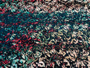 Reversible Velvet Sequins - Orange / Red - 2 Way Stretch Pattern Sequins on Black Velvet