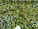 Reversible Velvet Sequins - Iridescent Yellow - 2 Way Stretch Pattern Sequins on Black Velvet