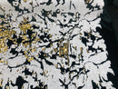 Reversible Velvet Sequins - White / Gold - 2 Way Stretch Shiny Sequins Fabric on Black Velvet