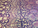 Luxury Feather Sequins - Iridescent Lilac - 4 Way Stretch Glamorous Fringe Feather Sequins Fabric