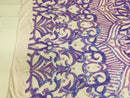 Luxury Feather Sequins - Iridescent Lilac - 4 Way Stretch Glamorous Fringe Feather Sequins Fabric