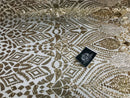 Geometric Pattern Sequins - Gold - 4 Way Stretch Colorful Shine Designer Sequins