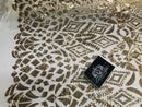 Geometric Pattern Sequins - Gold - 4 Way Stretch Colorful Shine Designer Sequins