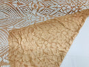 Geometric Pattern Sequins - White Nude Mesh - 4 Way Stretch Colorful Shine Designer Sequins