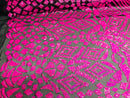 Geometric Pattern Sequins - Neon Pink - 4 Way Stretch Colorful Shine Designer Sequins