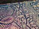 Iridescent Lavender Sequin - 4 Way Stretch Embroidered Royalty Sequins Fancy Design Fabric By Yard