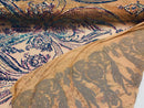 Big Damask Sequins Fabric - Iridescent Lavender - 4 Way Stretch Damask Sequins Design Fabric By Yard