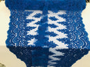Royal Blue - Hand Beaded Embroidered Flower Pattern Bridal Wedding Lace Fabric Sold by The Yard