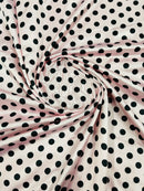 Polka Dot Satin Fabric - 3/4" Inch Super Soft Silky Satin Polka Dot Fabric - Pick Color - 75 Yard Roll