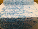 Flower 3D Fabric - Baby Blue - Embroided Fabric Flower Pearls and Leaf Decor Sold by The Yard