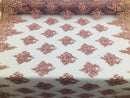 Beaded Fabric By The Yard Dk Rose Embroidered Pattern Beaded On A Mesh For Bridal Veil Wedding