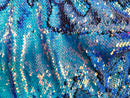 Reversible Mermaid Spandex - Iridescent Unicorn Mermaid Pillow Flip Up Sequins Fabric By The Yard
