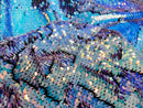 Reversible Mermaid Spandex - Iridescent Unicorn Mermaid Pillow Flip Up Sequins Fabric By The Yard