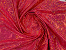 Polka Dot Foil Fabric - Red - Iridescent Polka Dot Design on Spandex Fabric
