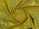 Polka Dot Foil Fabric - Yellow - Iridescent Polka Dot Design on Spandex Fabric