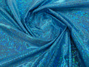 Polka Dot Foil Fabric - Turquoise - Iridescent Polka Dot Design on Spandex Fabric