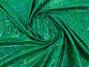Polka Dot Foil Fabric - Green - Iridescent Polka Dot Design on Spandex Fabric
