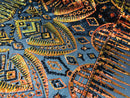Two Tone 4 Way Stretch - Orange / Yellow - Tribal Pattern Design Sequins Mesh Fabric Sold By Yard