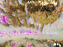 Flip Up Sequins Reversible - Hologram Pink / Gold Two Tone Mermaid Sequins Spandex Fabric By Yard