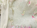 Two Tone Reversible - Iridescent Pink  White - 2 Way Stretch Shiny Sequins Fabric By The Yard