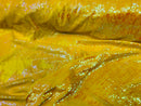 Two Tone Reversible - Yellow - 2 Way Stretch Iridescent Sequins Fabric By The Yard
