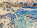 Two Tone Reversible - Blue / White - 2 Way Stretch Iridescent Shiny Sequins Fabric By The Yard