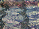 Fringe Sequins - Iridescent Blue - Dangle 4 Way Stretch Fancy Sequins Fabric Sold By The Yard