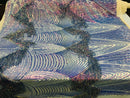 Fringe Sequins - Iridescent Blue - Dangle 4 Way Stretch Fancy Sequins Fabric Sold By The Yard