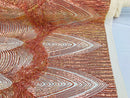 Fringe Sequins - Iridescent Orange - Dangle 4 Way Stretch Fancy Sequins Fabric Sold By The Yard